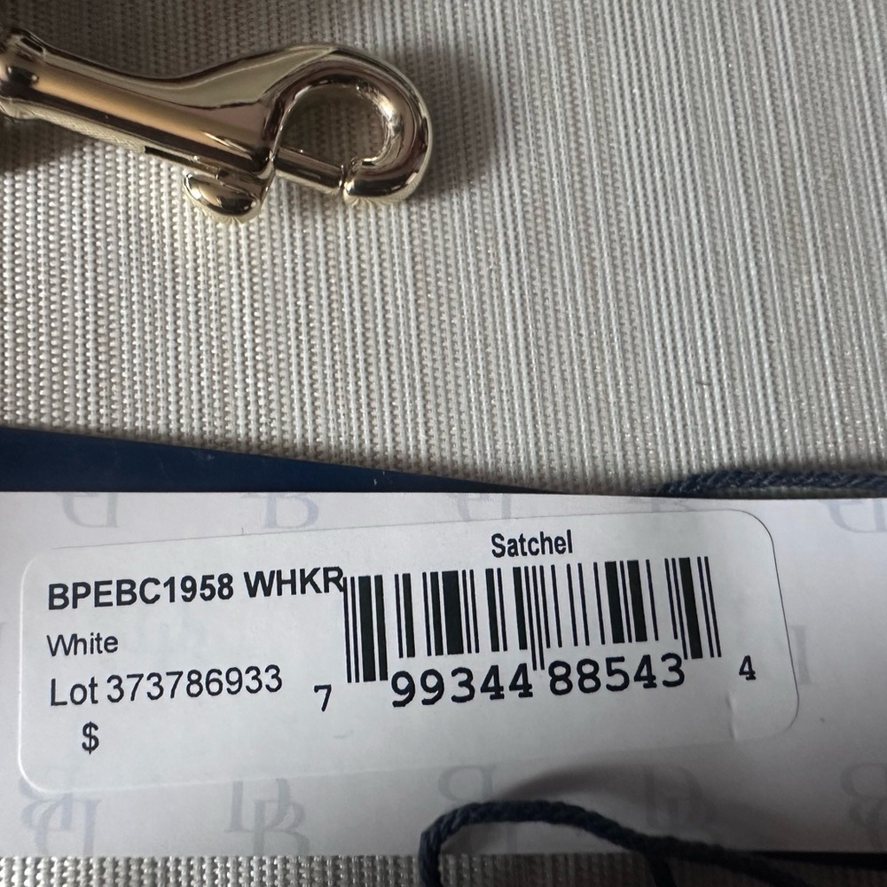 Dooney & Bourke Small Cream Satchel with DB Charms - Picture 5 of 12